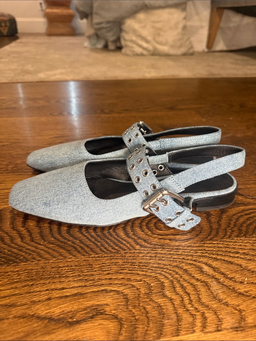 Rag & Bone Denim Slingback Mary Jane Flats EU 38.5 - Picture 5 of 5